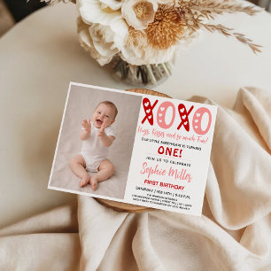 Invitation XOXO Câlins et bisous Saint-Valentin 1er anniversa