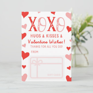 Invitation XOXO Embrasse Baisers Valentine Vois Porte-Cartes 
