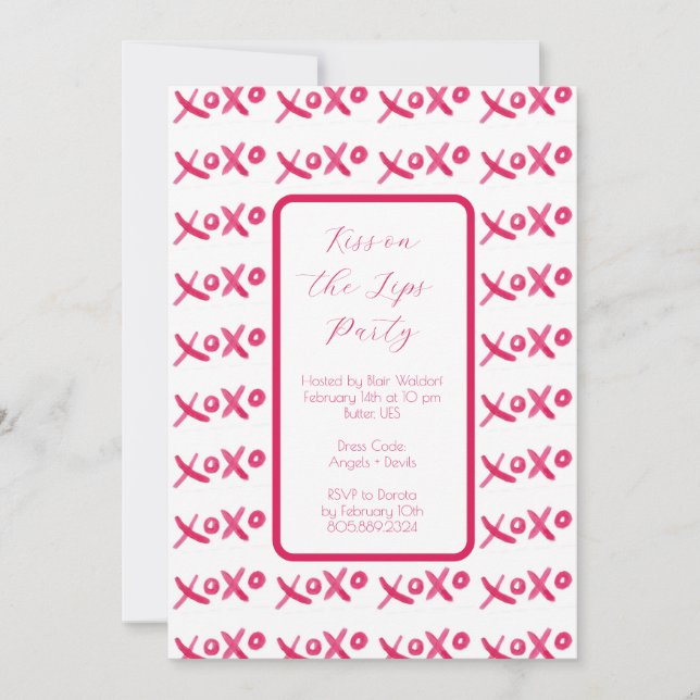 Invitation XOXO peinte à la main (Devant)