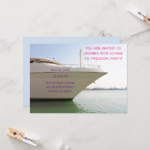 Invitation Yacht blanc sur Ocean Funny Bachelorette Bateau