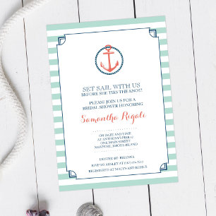 Invitation Yacht Club Bridal Shower Invitation, Ancre