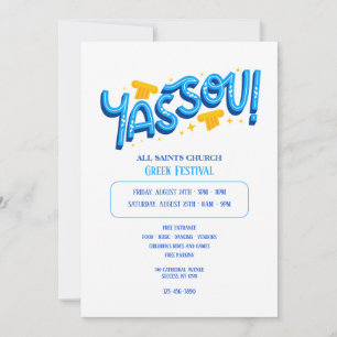 Invitation Yassou grec