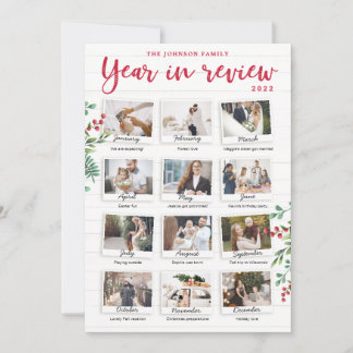 Invitation Year dans Review Christmas Card Monthly Photos