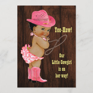 Invitation Yee-Baie d'aubépine ! Baby shower rustique de