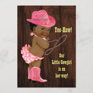 Invitation Yee-Baie d'aubépine ! Baby shower rustique de