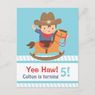 Invitation Yee Haw Western Cowboy Anniversaire de enfant Part