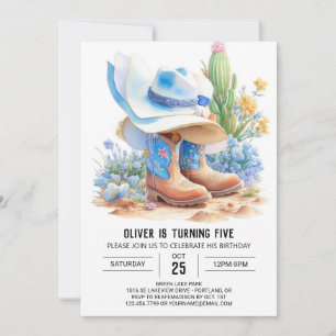 Invitation Yeehaw ! Anniversaire d'un cowboy du sud