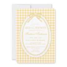 Yellow Gingham Coquette Bow Bridal Shower