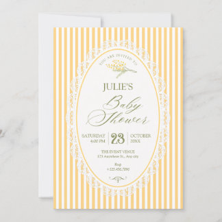 Invitation Yellow vintage choquette baby shower