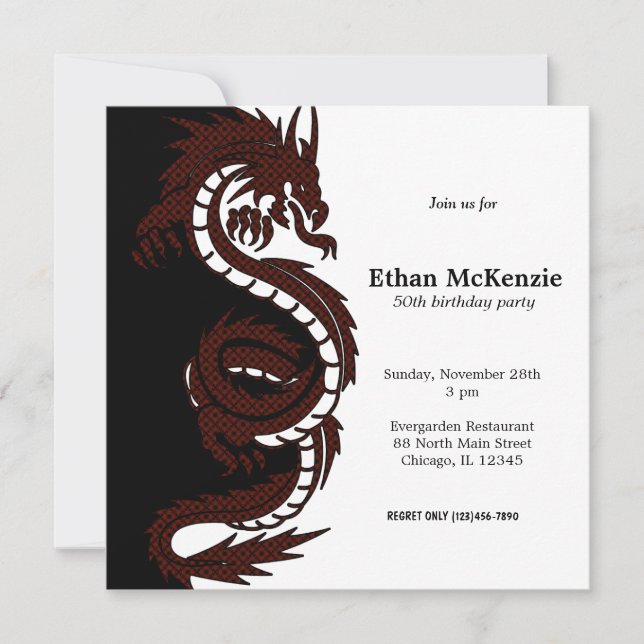 Invitation Yin Yang Dragon (Devant)