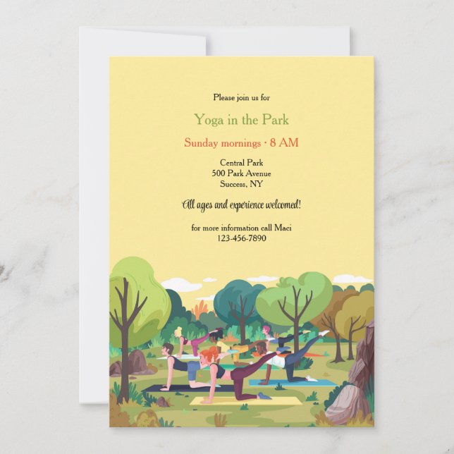 Invitation Yoga dans le parc (Devant)