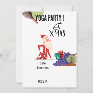 Invitation Yoga Noël Père Noël instructeur