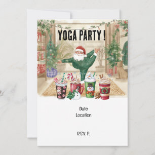 Invitation Yoga Noël Père Noël instructeur