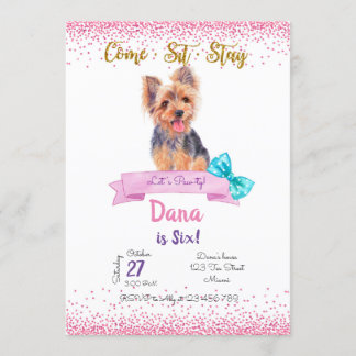 Invitation Yorkshire Birthday Invitation, Yorkshire Terrier