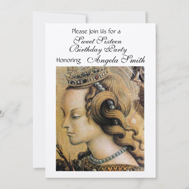 Invitation YOUNG PRINCESS SWEET 16 PARTY Champagne Blanc (Devant)