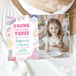 Invitation Young Wild And Three - Photo d'anniversaire de Sum