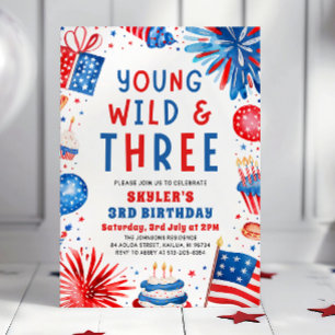 Invitation Young Wild et Three 4 Juillet 3 Anniversaire