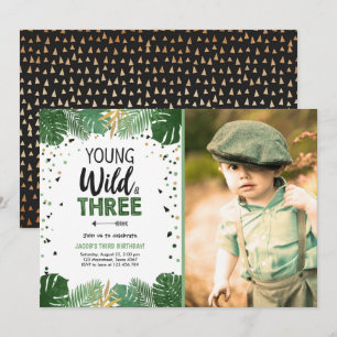 Invitation Young Wild et trois Safari Tropical Boy Anniversai
