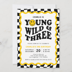 Invitation Young Wild & Three   Joyeux Anniversaire Garçon 3 