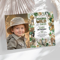 Young Wild & Three Jungle Animaux Photo Anniversai