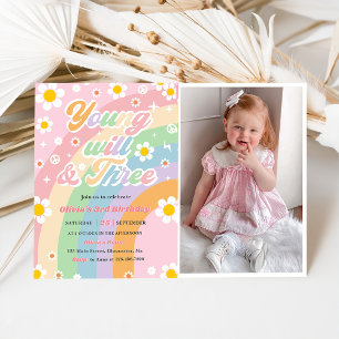Invitation Young Wild Three Super Daisy Rainbow 3e anniversai
