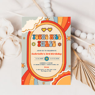 Invitation Young Will Trois Super Retro Rainbow Anniversaire