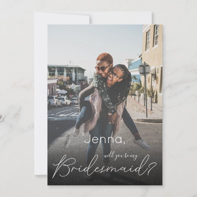 Invitation Your Photo Will You Be My Bridesmaid ? Pink (Devant)