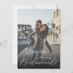 Invitation Your Photo Will You Be My Bridesmaid ? Pink