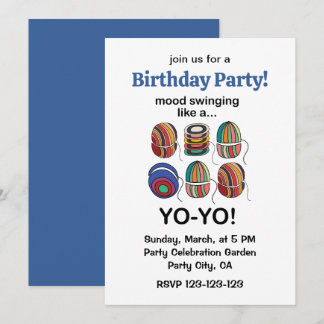 Invitation Yoyo Mood Swings Like A Yo-Yo Funny Birthday Party