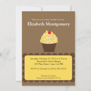 Invitation Yummy Baby shower Cupcake Parsemer 5x7