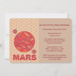 Invitation Z Mars l'amusement rouge de système solaire de