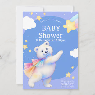 Invitation Zarah l'ours polaire dansant Baby Shower