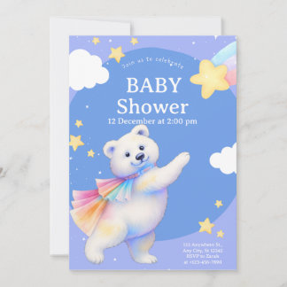 Invitation Zarah l'ours polaire dansant Baby Shower