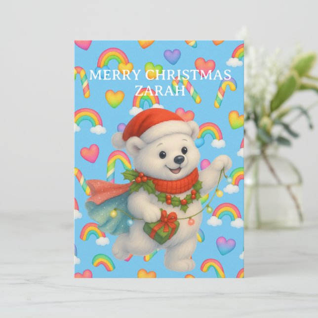 Invitation Zarah the Dancing Polar Bear — Kids’ Christmas  (Debout devant)