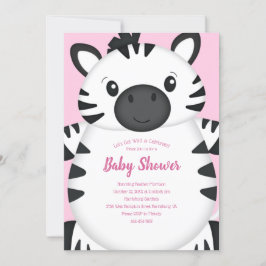 Invitation Zebra Baby shower rose