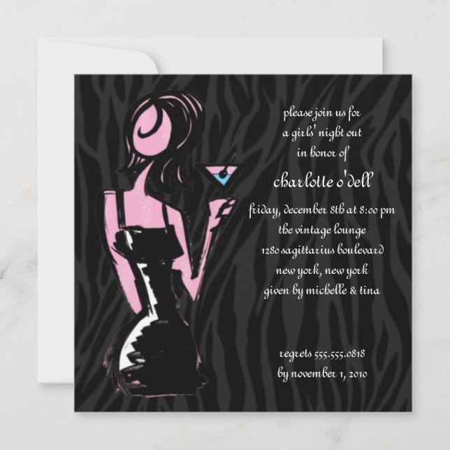 Invitation zebra black; (Devant)