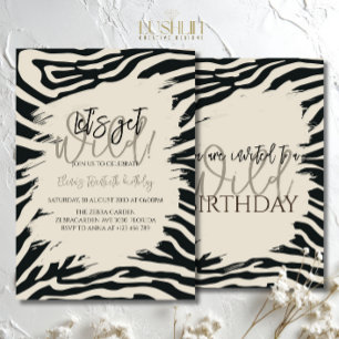 Invitation Zebra Imprimer Anniversaire Poster de animal éléga