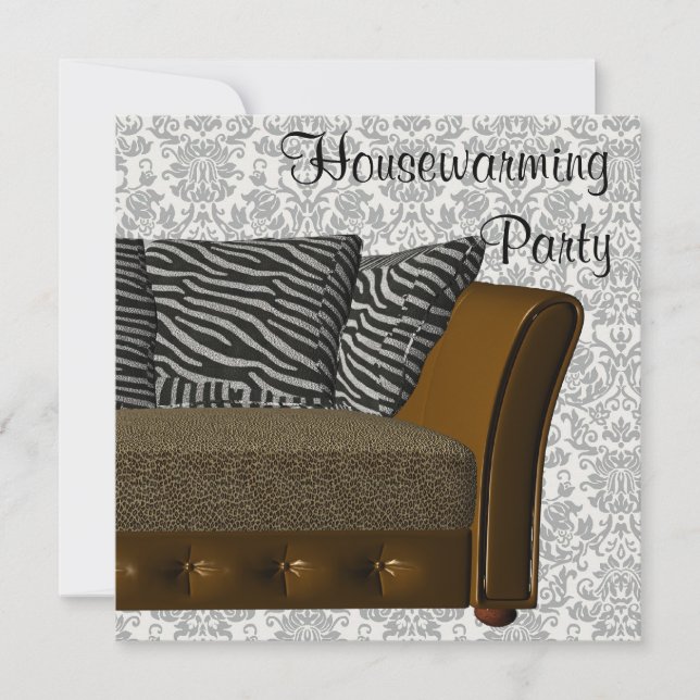 Invitation Zebra Leopard Sofa Damask House (Devant)