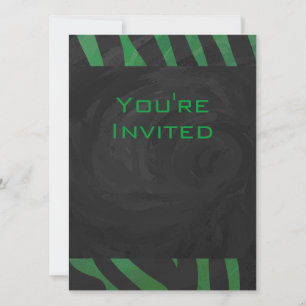 Invitation Zebra Monogramme noir et vert