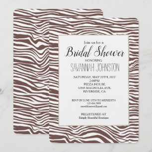 Invitation Zèbre animal Brown Imprimer Fêtes des mariées