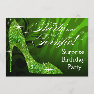 Invitation Zèbre stylet 30 de parties scintillantes et