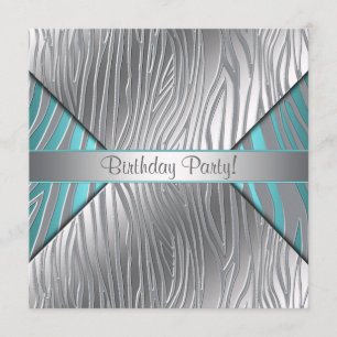 Invitation Zèbre turquoise tout modèle d'invitation de