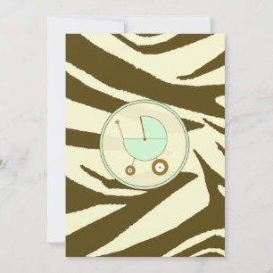 Invitation Zèbre vert et Brown Imprimer Baby shower Invitatio