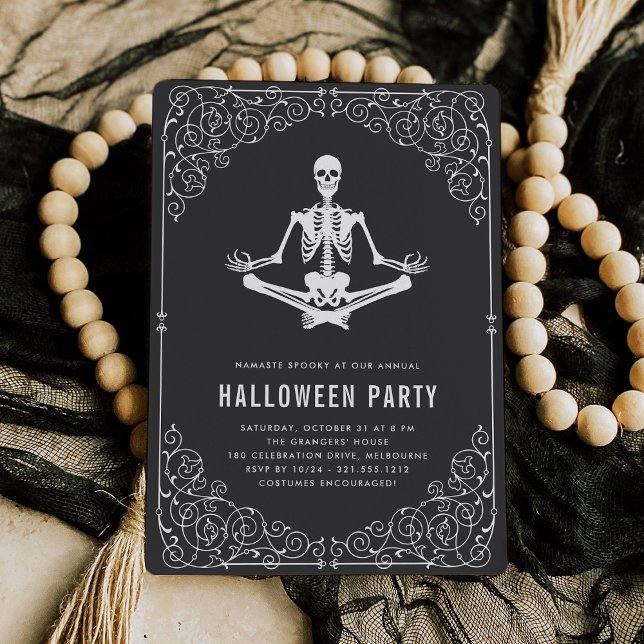 Invitation Zen Skeleton Halloween (Créateur téléchargé)