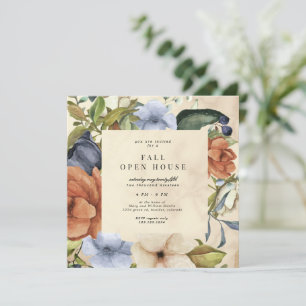 Invitation Zephyr Automne Élégant Carré Floral Open House