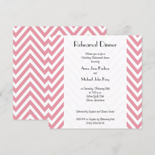 Invitation Zigzag Rose, Chevron Rose, Dîner De Répétition