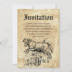 Invitation Zodiaque Bélier Vintage