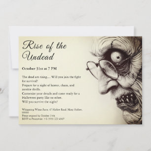 Invitation Zombie Apocalypse Halloween Undead Party Alert