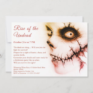 Invitation Zombie Apocalypse Halloween Undead Party Alert