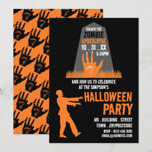 Invitation Zombie Apocalypse Thème Escape Room Halloween